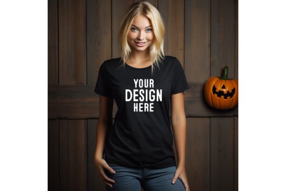 Download Woman Halloween Blank Tshirt Mockup - Premium Resources