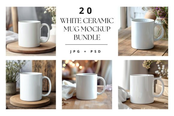 Download White Ceramic Mug Mockup Bundle - Ceramic mug mockup Collection