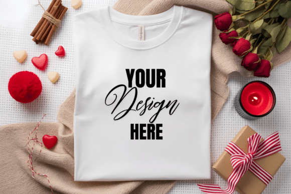 Download Flat Lay Valenitne T-Shirt Mockup - Flat lay Collection