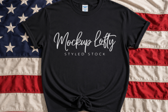 Download Gildan 5000 4th of July Flat Lay Mockup - Flat lay Collection