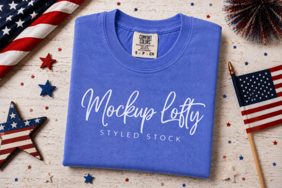 Download C1717 4th of July Folded Flat Lay Mockup - Flat lay Collection