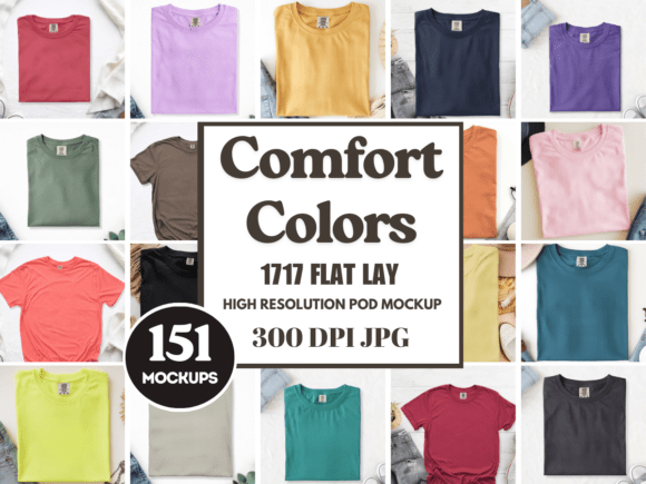 Download Comfort Colors 1717 Flat Lay Mockups - Flat lay Collection